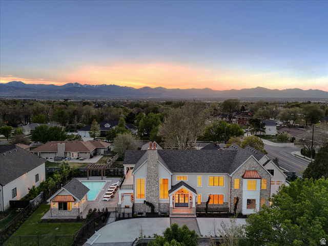 13216 Telemark Lane Draper, UT 84020 - Photo 41 of 41 Aerial view at dusk of a mountain view and a residential view