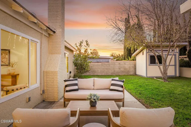a outdoor living space with patio furniture