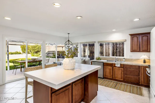 a kitchen with lots of counter top space