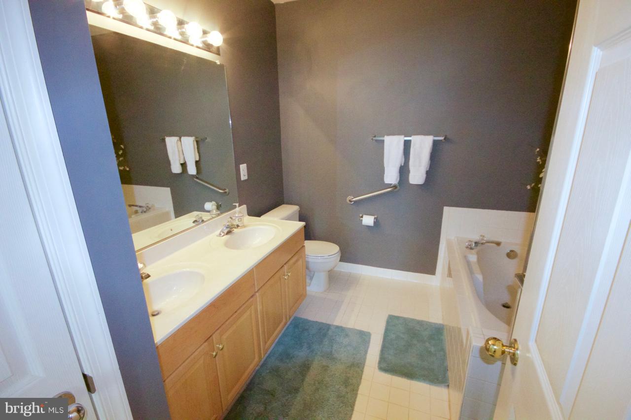 25252 Riffleford Square, Unit 101 Chantilly, VA 20152 - Photo 16 of 30 a bathroom with a sink a toilet and shower