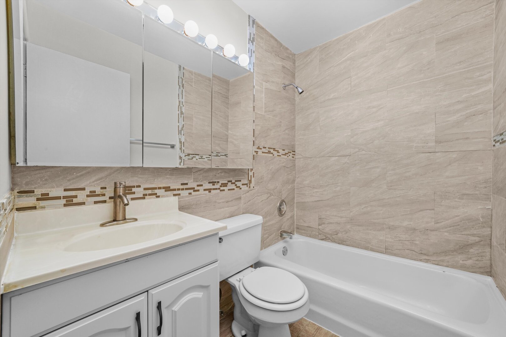 3617 Central Avenue East, Unit 201 Glenview, IL 60025 - Photo 18 of 21 a bathroom with a sink a toilet and shower
