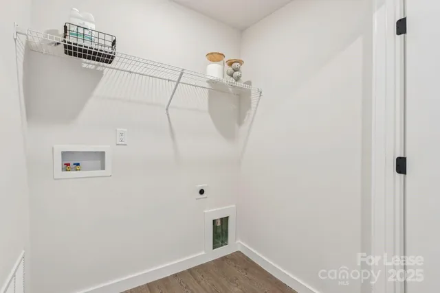 a view of small space with empty racks