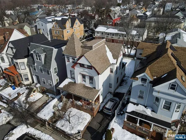 an aerial view of multiple houses