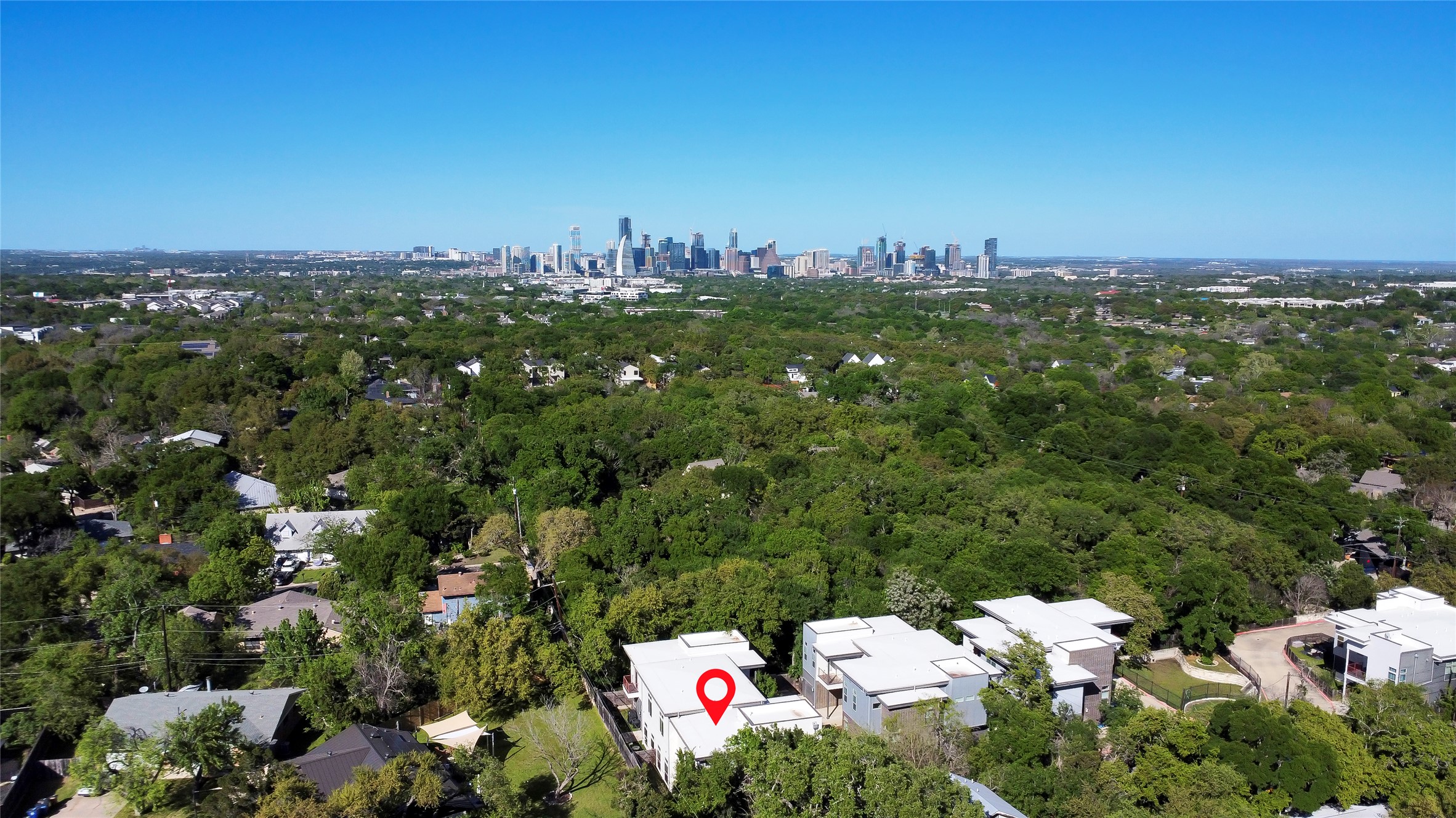 3504 Clawson Road, Unit 7 Austin, TX 78704 - Photo 25 of 26 Aerial view of skyline