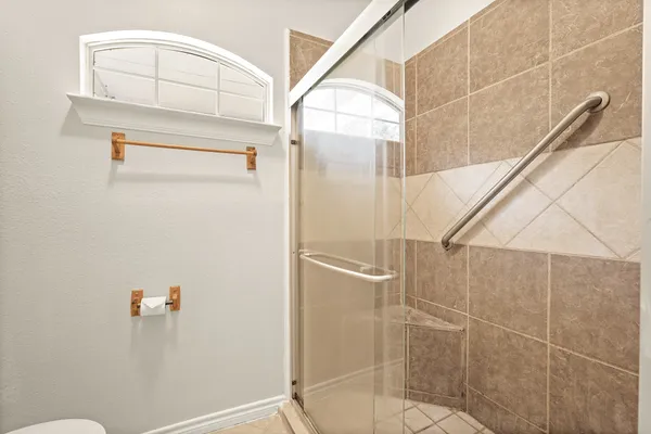a bathroom with a shower
