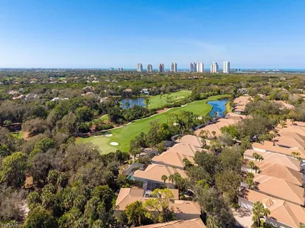 an aerial view of a house with a garden