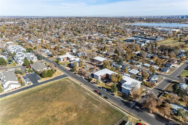 an aerial view of a city