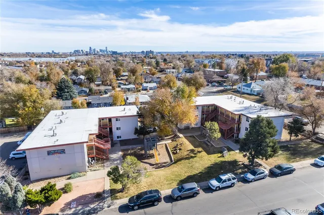 an aerial view of a city