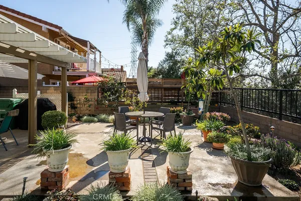 a view of a chairs and tables in the patio
