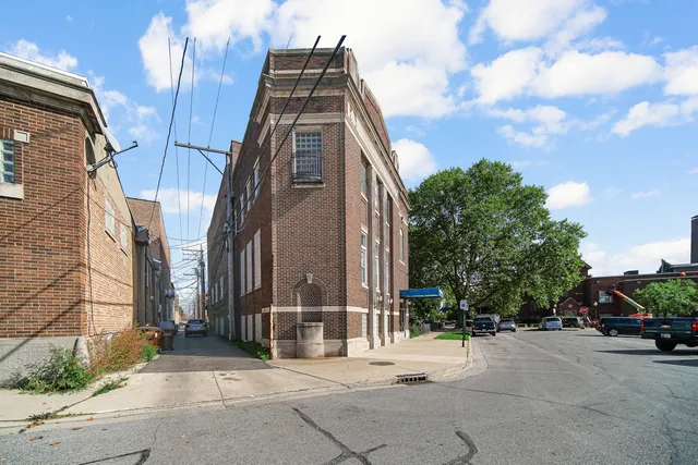a view of a street with houses