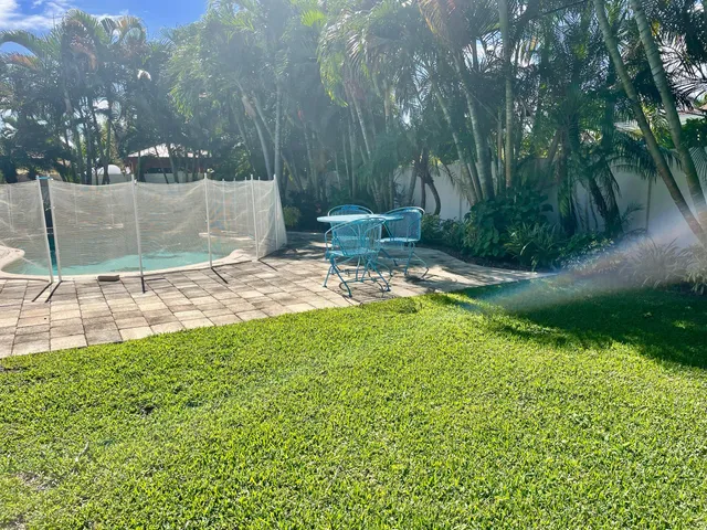 a view of a backyard