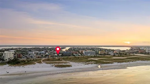 an aerial view of a beach