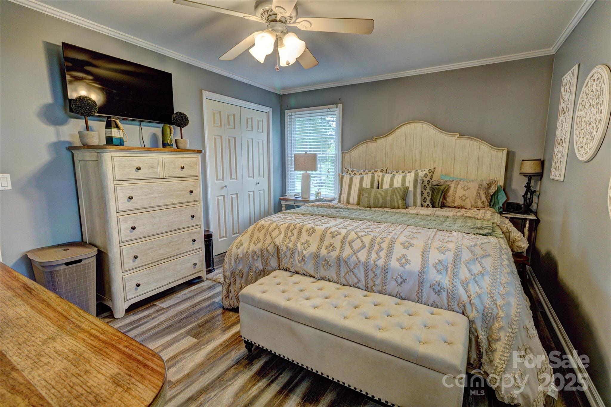 800 Sunset Road Cherryville, NC 28021 - Photo 11 of 20 a bedroom with a bed and flat screen tv