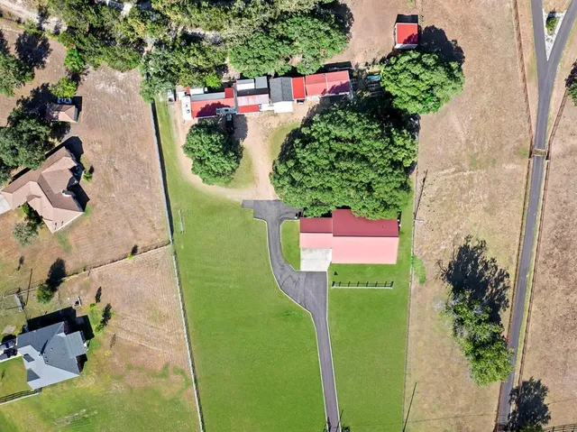 an aerial view of a house