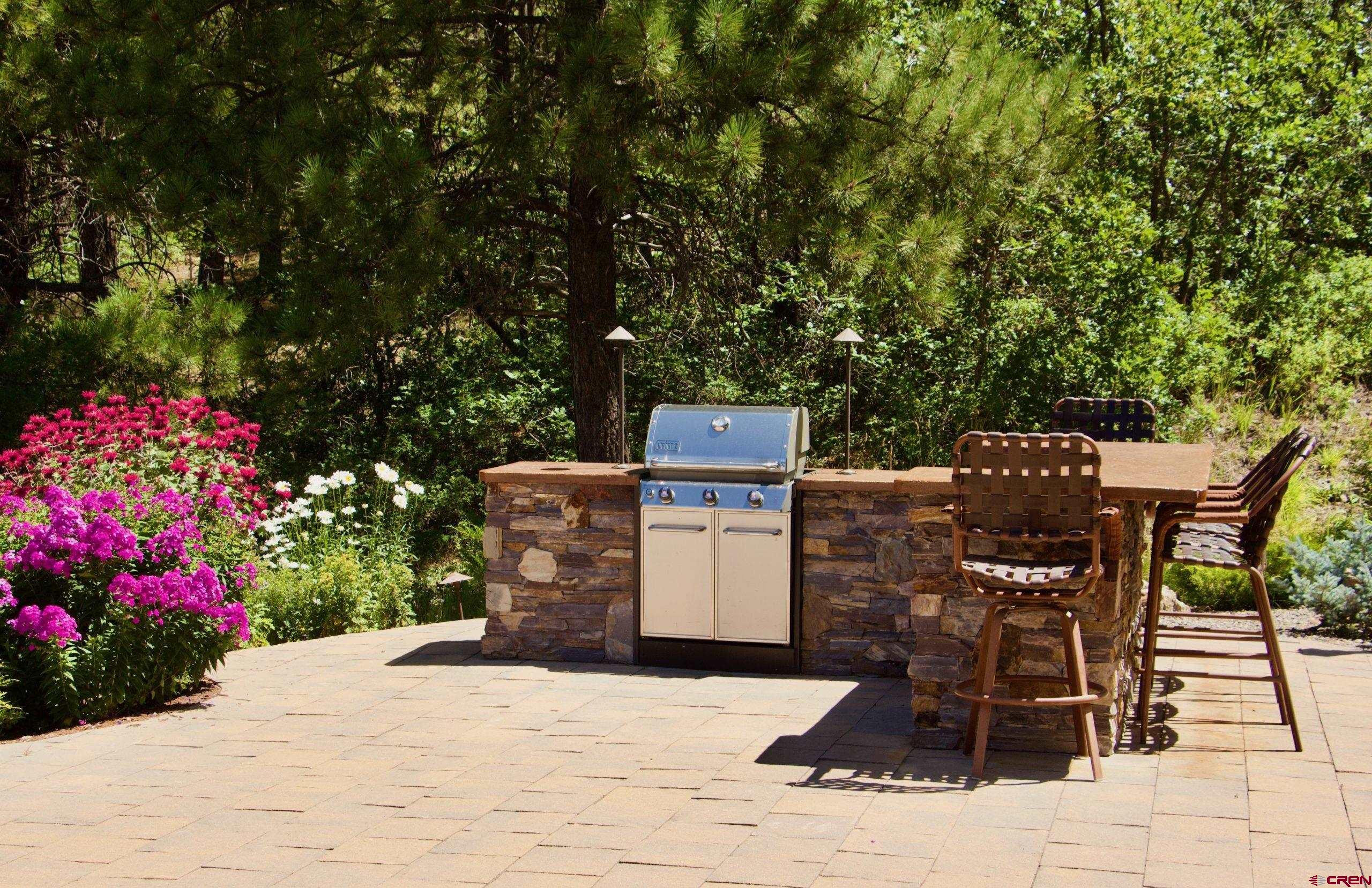 702 Jenni Lane, Unit SADDLEHORN RANCH Chromo, CO 81128 - Photo 29 of 45 a view of a chairs and table in the patio next to a yard