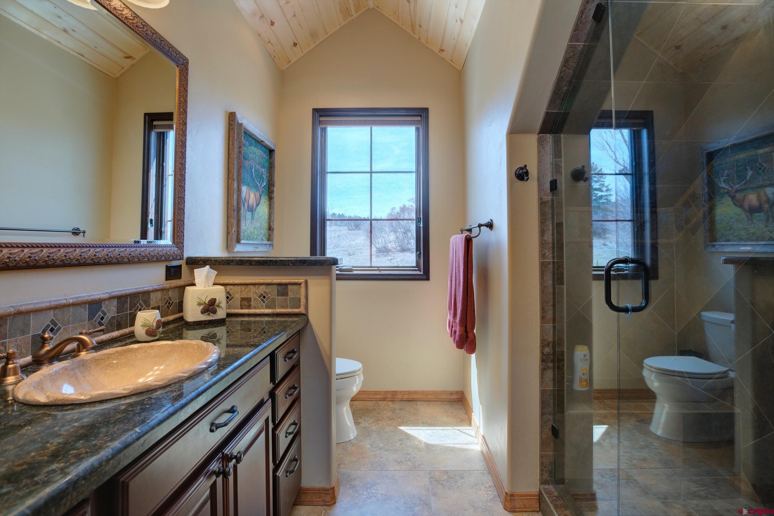 702 Jenni Lane, Unit SADDLEHORN RANCH Chromo, CO 81128 - Photo 43 of 45 a bathroom with a sink double vanity and a toilet