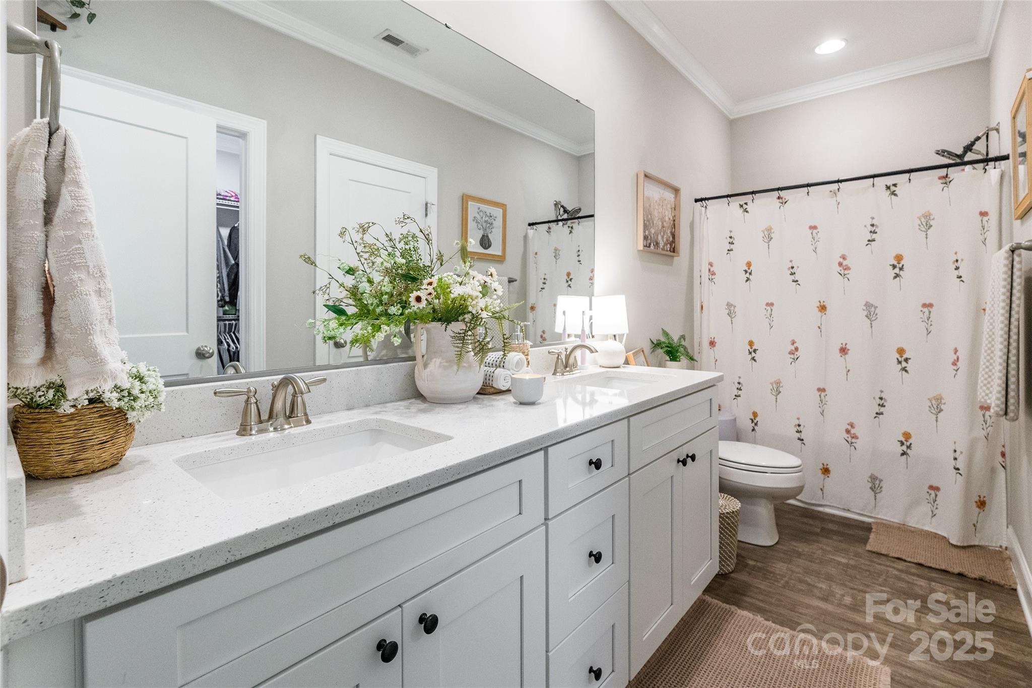 137 Ole Eastpointe Drive York, SC 29745 - Photo 16 of 28 a bathroom with a granite countertop sink toilet and mirror