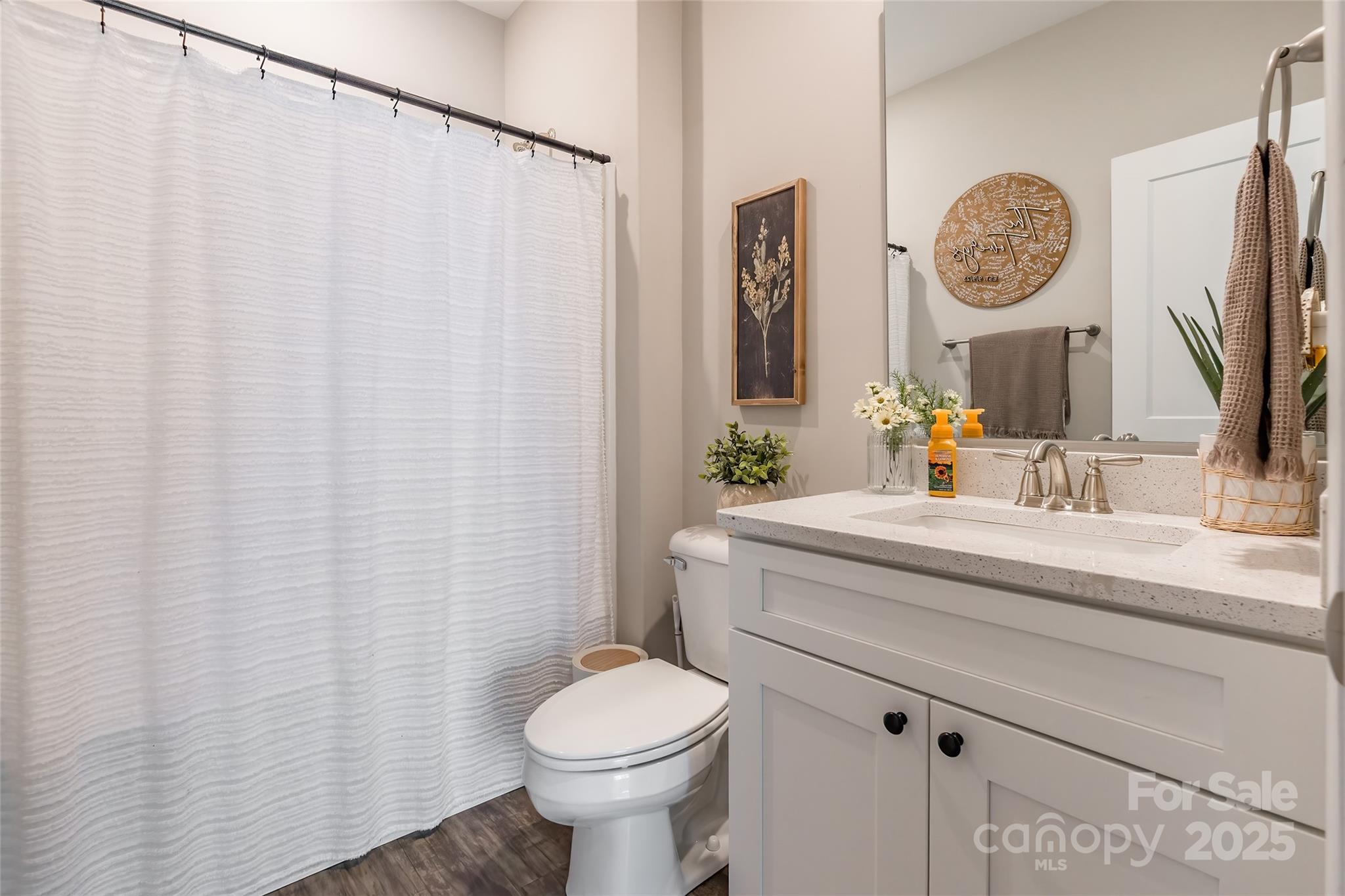 137 Ole Eastpointe Drive York, SC 29745 - Photo 21 of 28 a bathroom with a sink a toilet and a mirror
