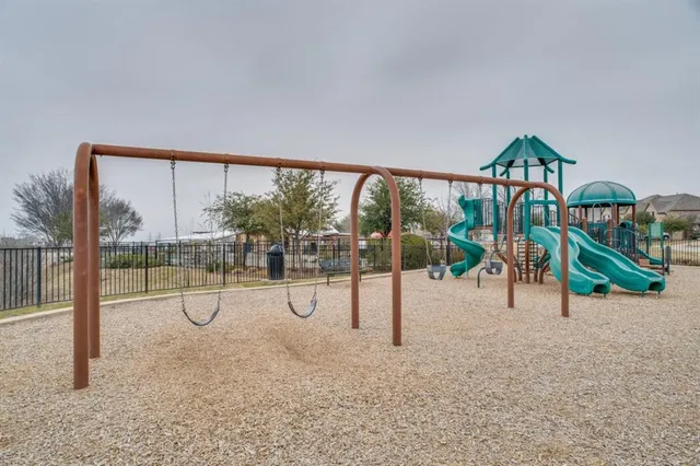 a view of a room with swings