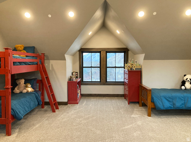 259 Meadow Drive Springville, UT 84663 - Photo 40 of 62 Bedroom with light colored carpet and recessed lighting