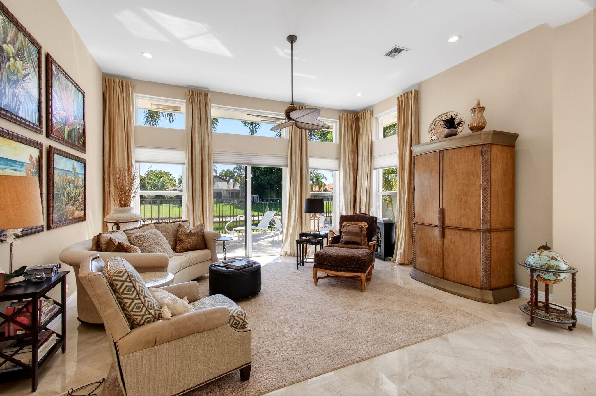 6160 Northwest 24th Street Boca Raton, FL 33434 - Photo 15 of 108 Living Room with Pool and Lake View