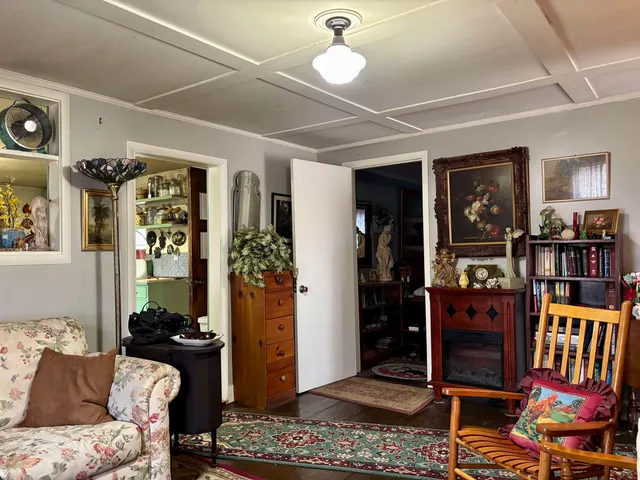 a bedroom with furniture and closet