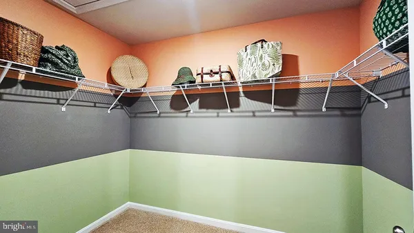 a view of a room with rack on the wall