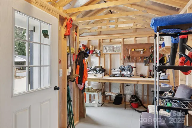 a view of a storage room