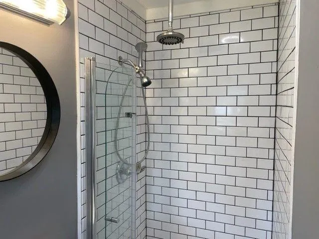 a bathroom with a shower