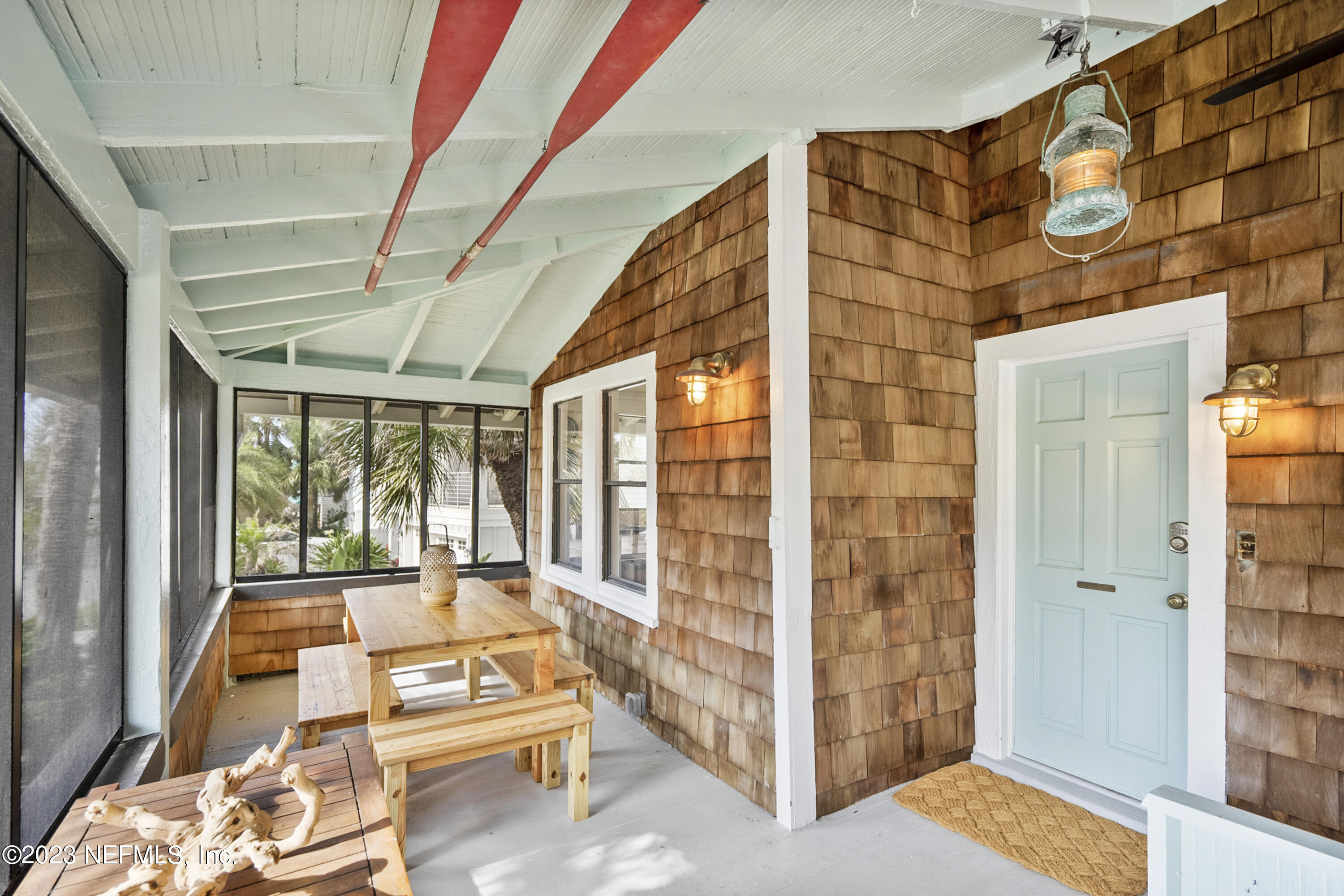 a living room with furniture