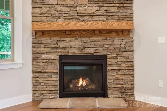 a fireplace with a clock on it