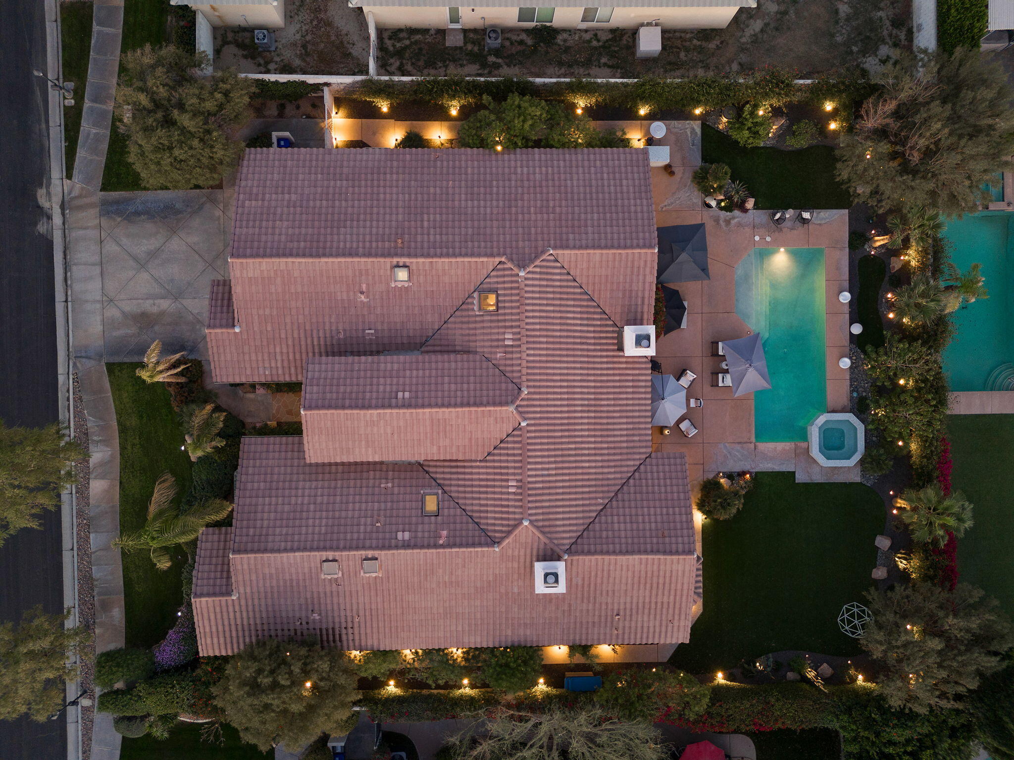 19 Trafagar Square Rancho Mirage, CA 92270 - Photo 45 of 54 an aerial view of residential houses with outdoor space