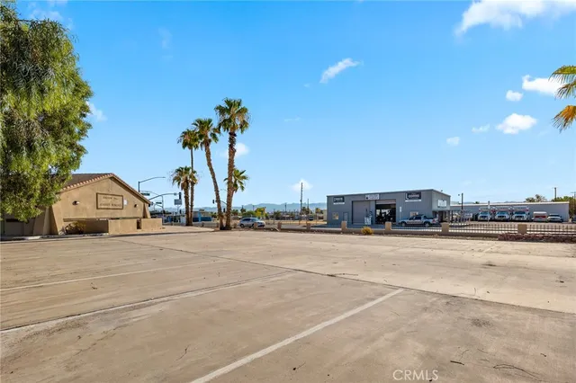 an aerial view of a swimming pool