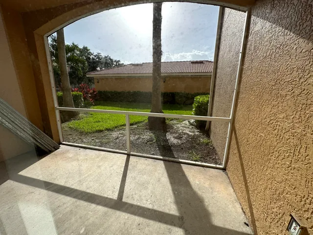 a view of a glass door
