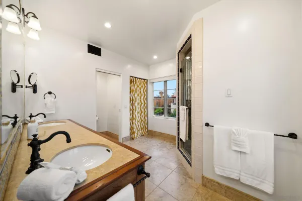 a bed room with furniture and wooden floor