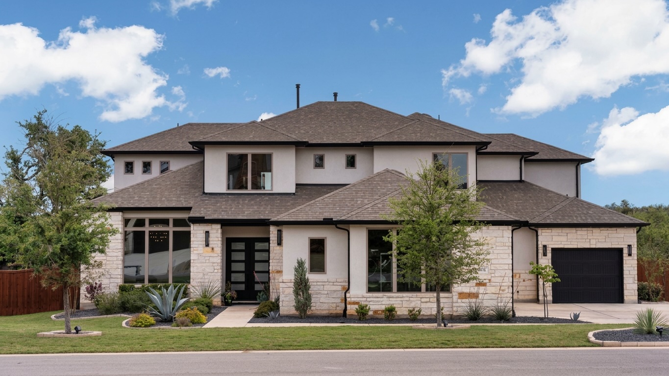 546 Bridge Water Loop Dripping Springs, TX 78620 - Photo 38 of 40 a front view of a house with a yard and garage