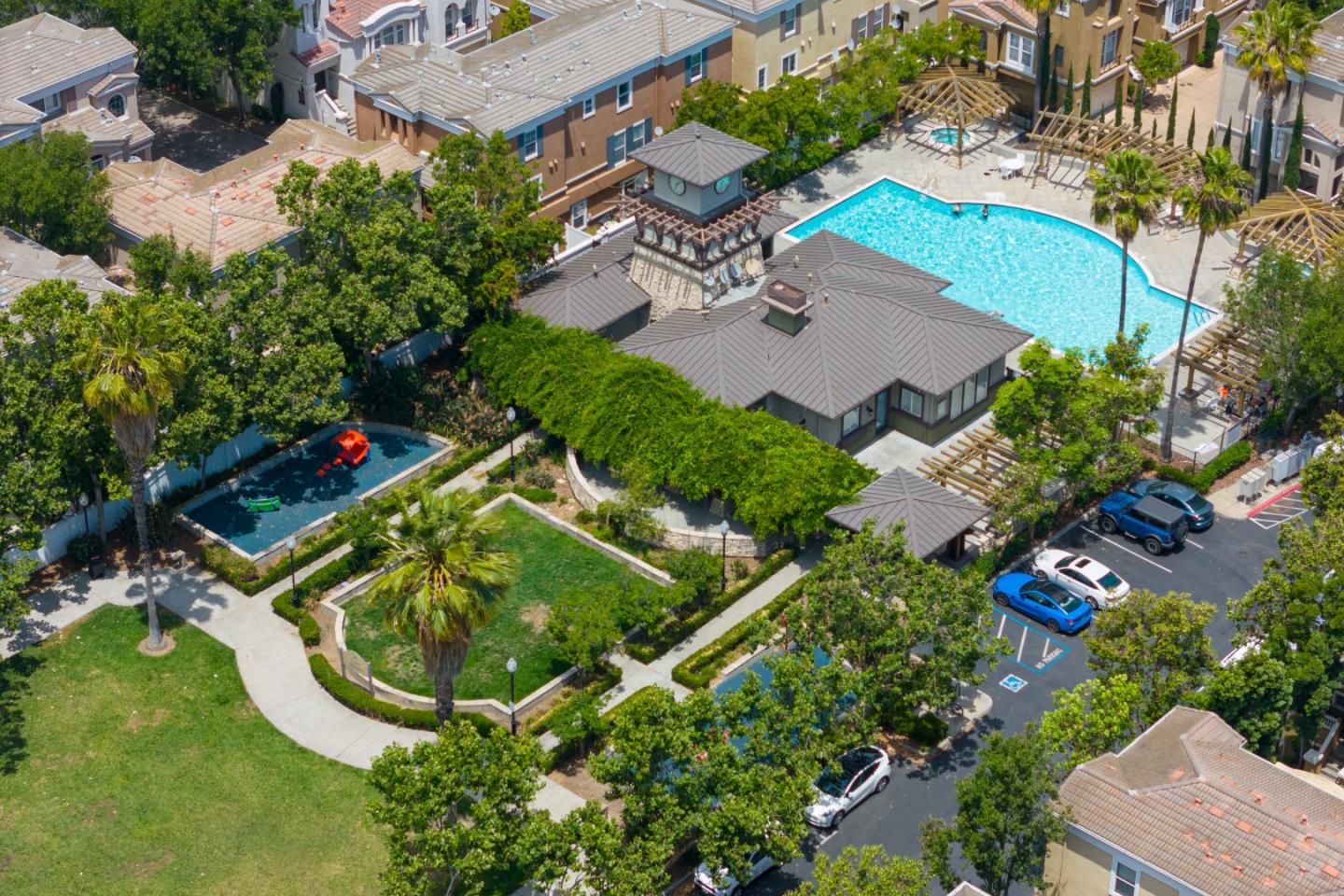 827 Harmony Place Milpitas, CA 95035 - Photo 33 of 36 an aerial view of residential house with outdoor space and swimming pool