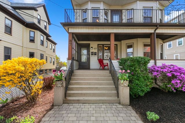 a front view of a building