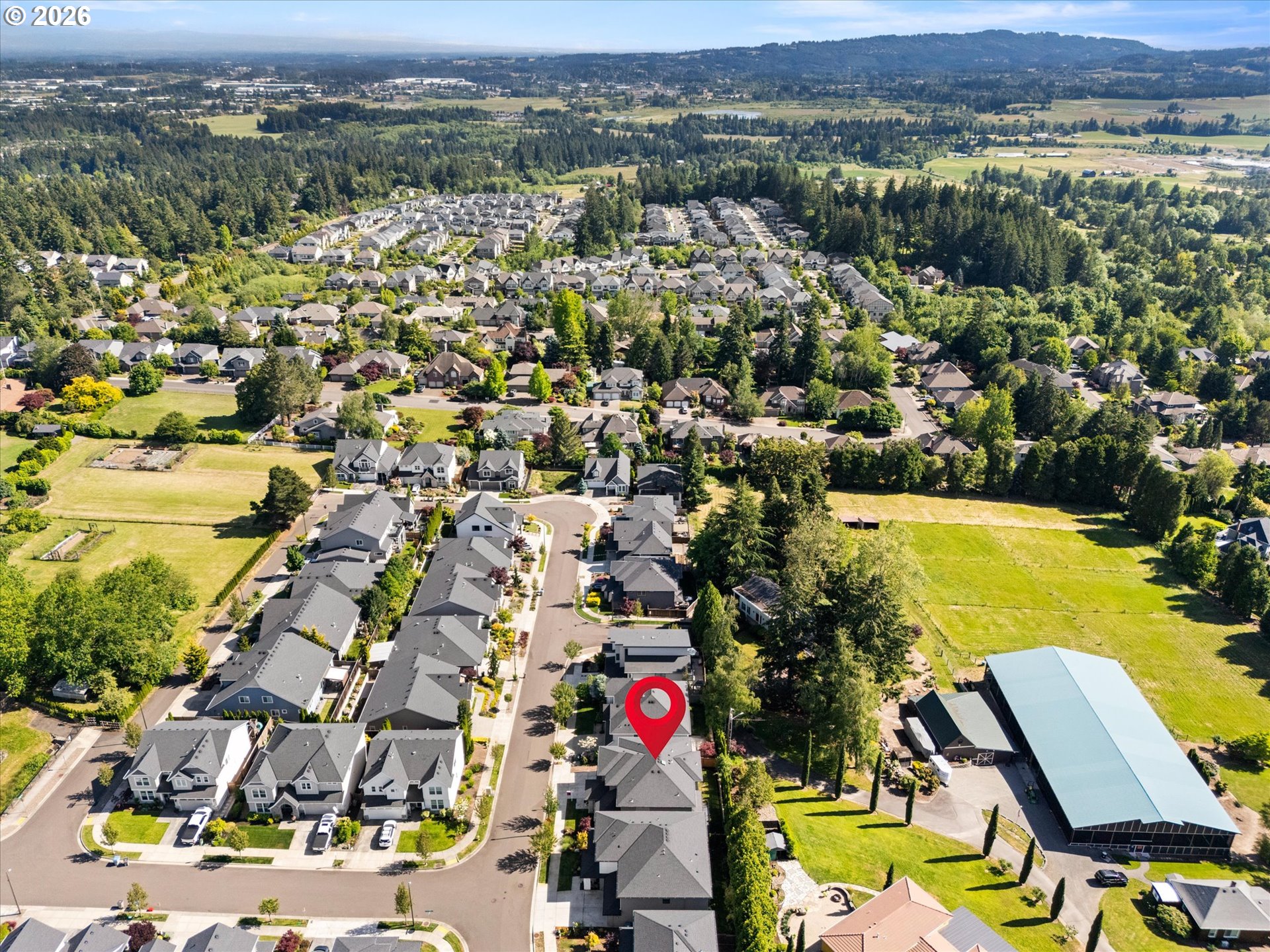 14551 Southwest 153rd Avenue Portland, OR 97224 - Photo 40 of 45 an aerial view of residential houses with outdoor space