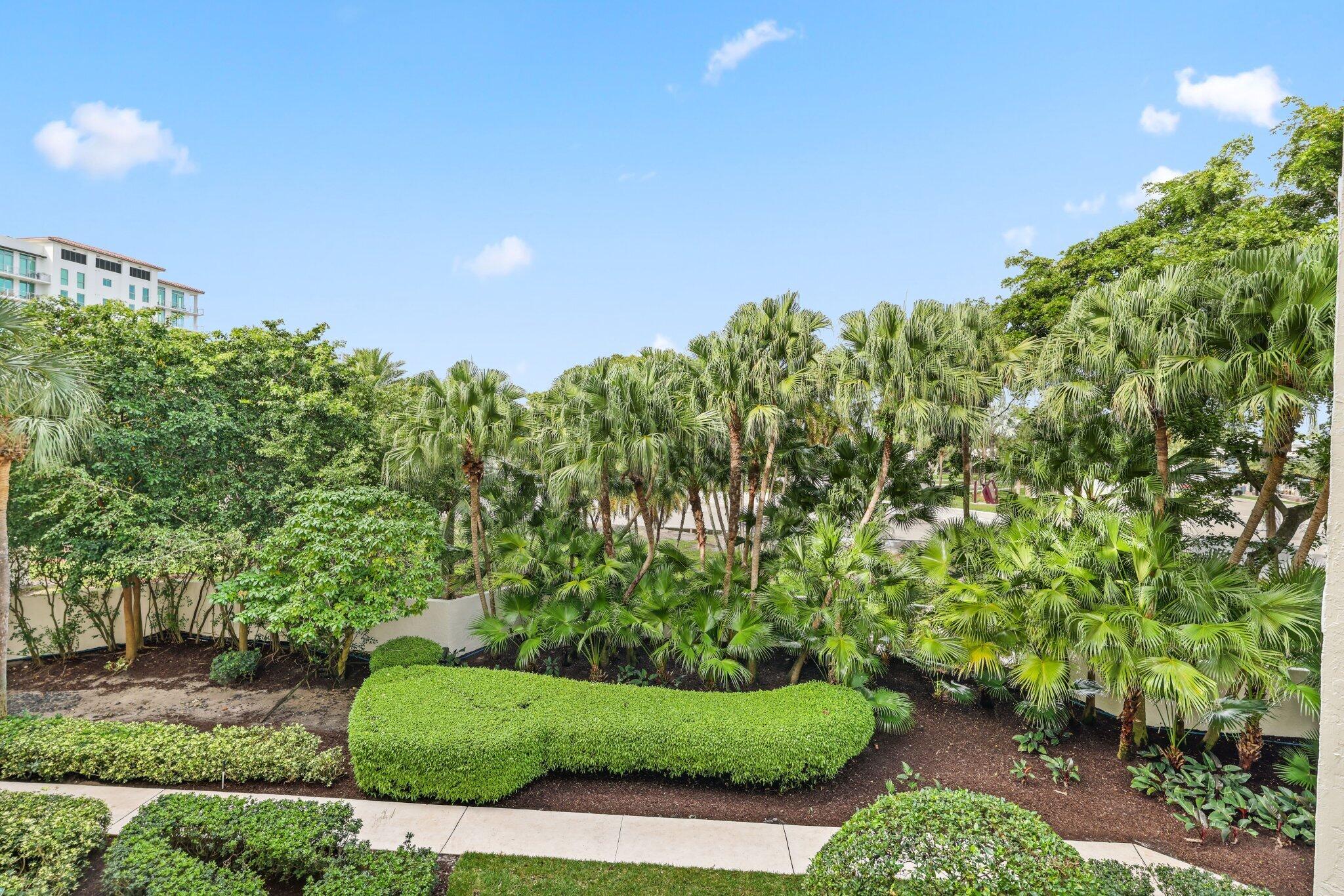 100 Southeast 5th Avenue, Unit 308 Boca Raton, FL 33432 - Photo 36 of 49 a view of a garden with plants and large trees