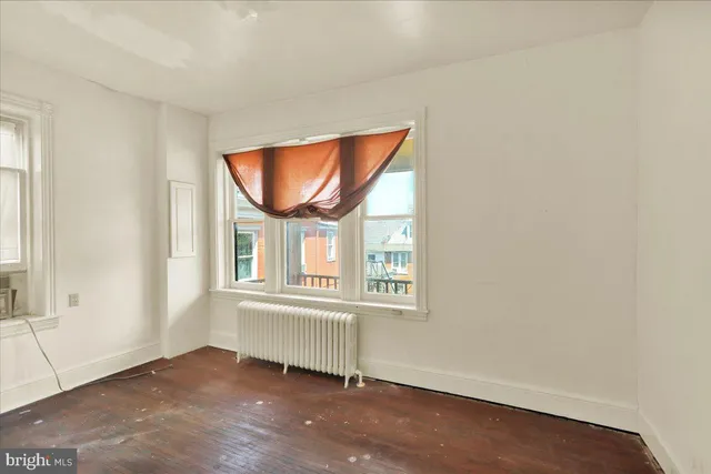 an empty room with a window