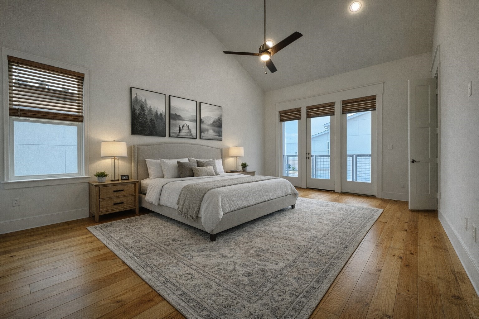 9807 Hope Harbor Lane Houston, TX 77080 - Photo 4 of 11 The primary suite has its own private balcony! Virtual staging and wood floors added.