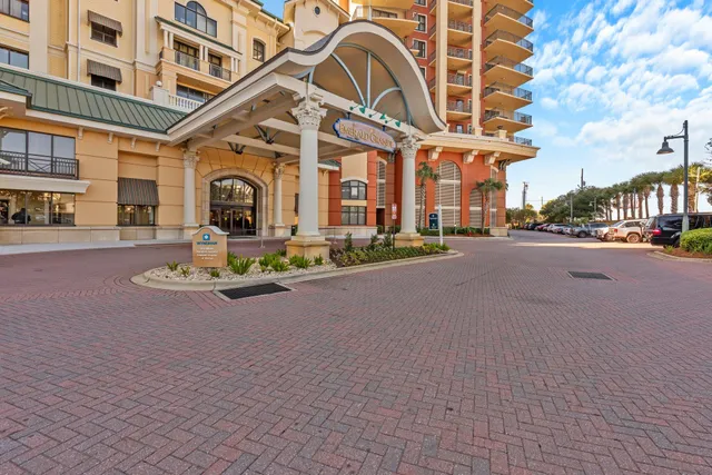 a view of large building with a city view