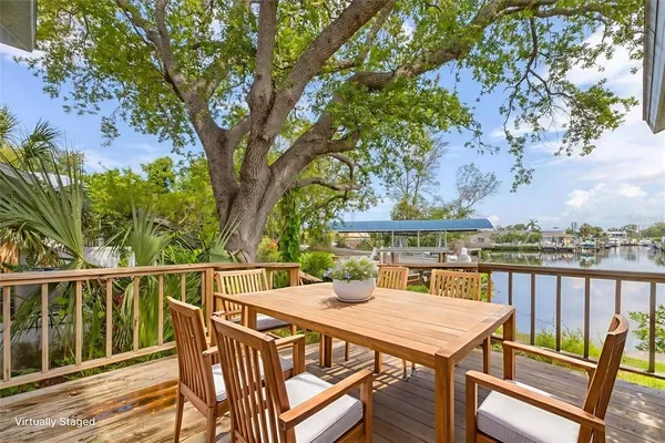 a view of a patio on the roof deck