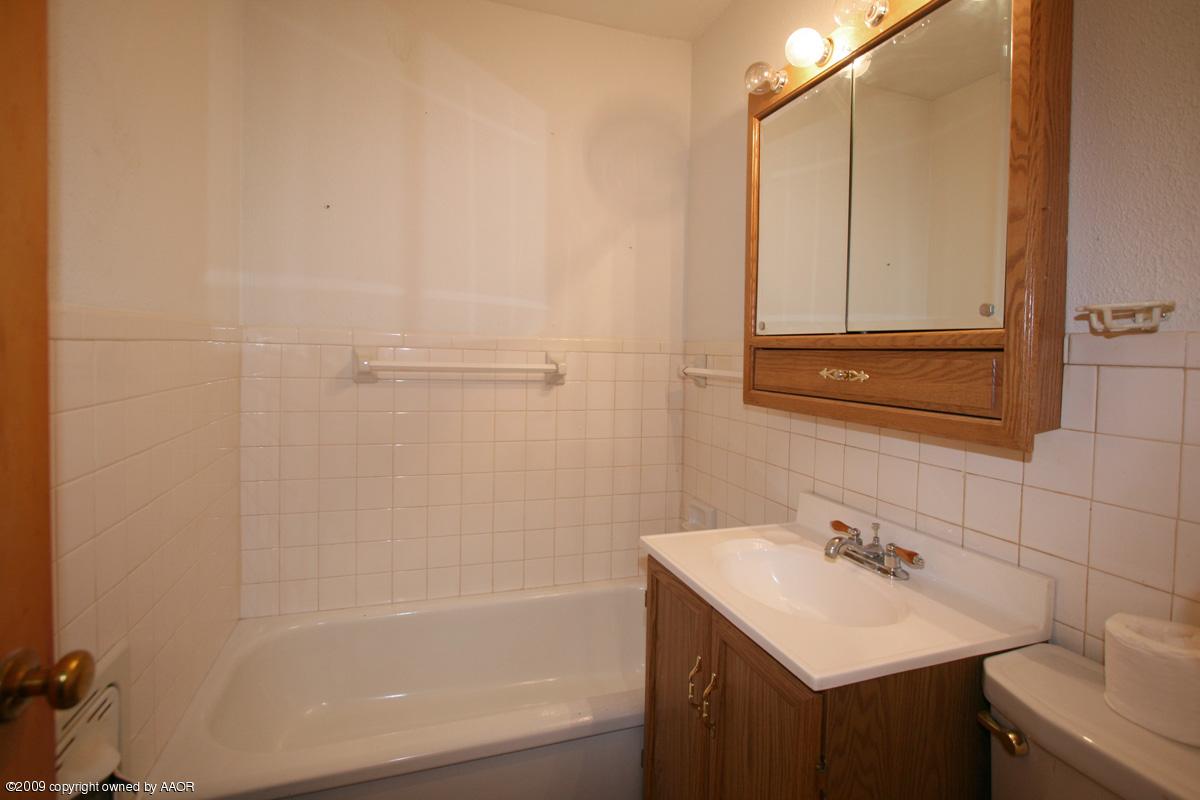 4318 South Ong Street Amarillo, TX 79110 - Photo 2 of 14 a bathroom with a sink a toilet and vanity