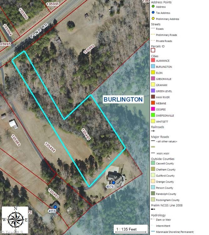4070 Pond Road Burlington, NC 27215 - Photo 2 of 9 Arial view of the property