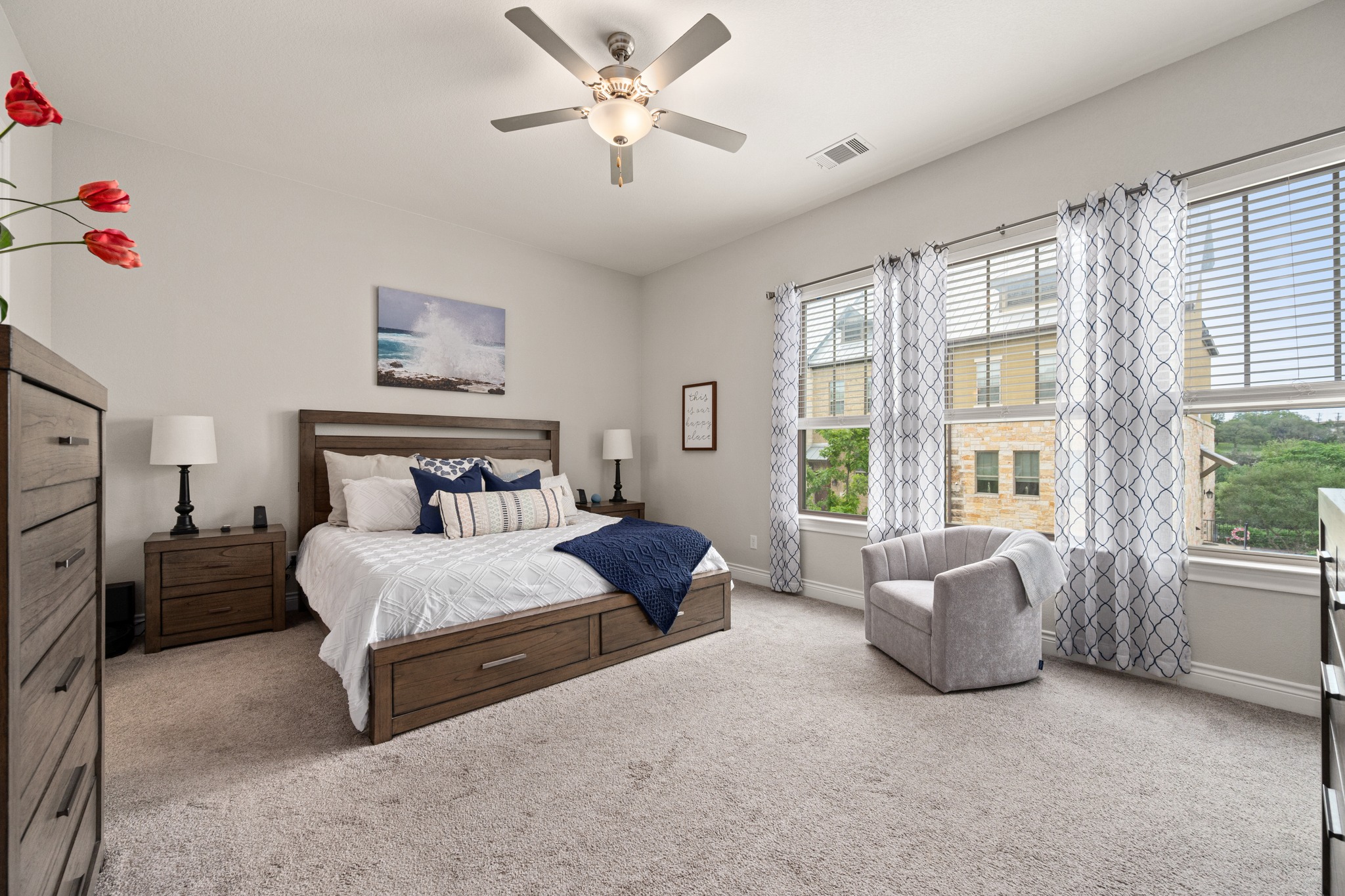 372 Adams Street Georgetown, TX 78628 - Photo 19 of 33 a bedroom with a bed couch and window