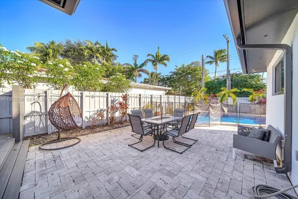 a view of outdoor space with seating
