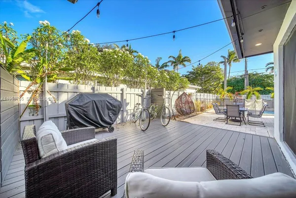 a outdoor living space with furniture