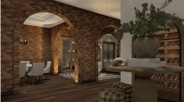 a view of livingroom with furniture and a potted plant